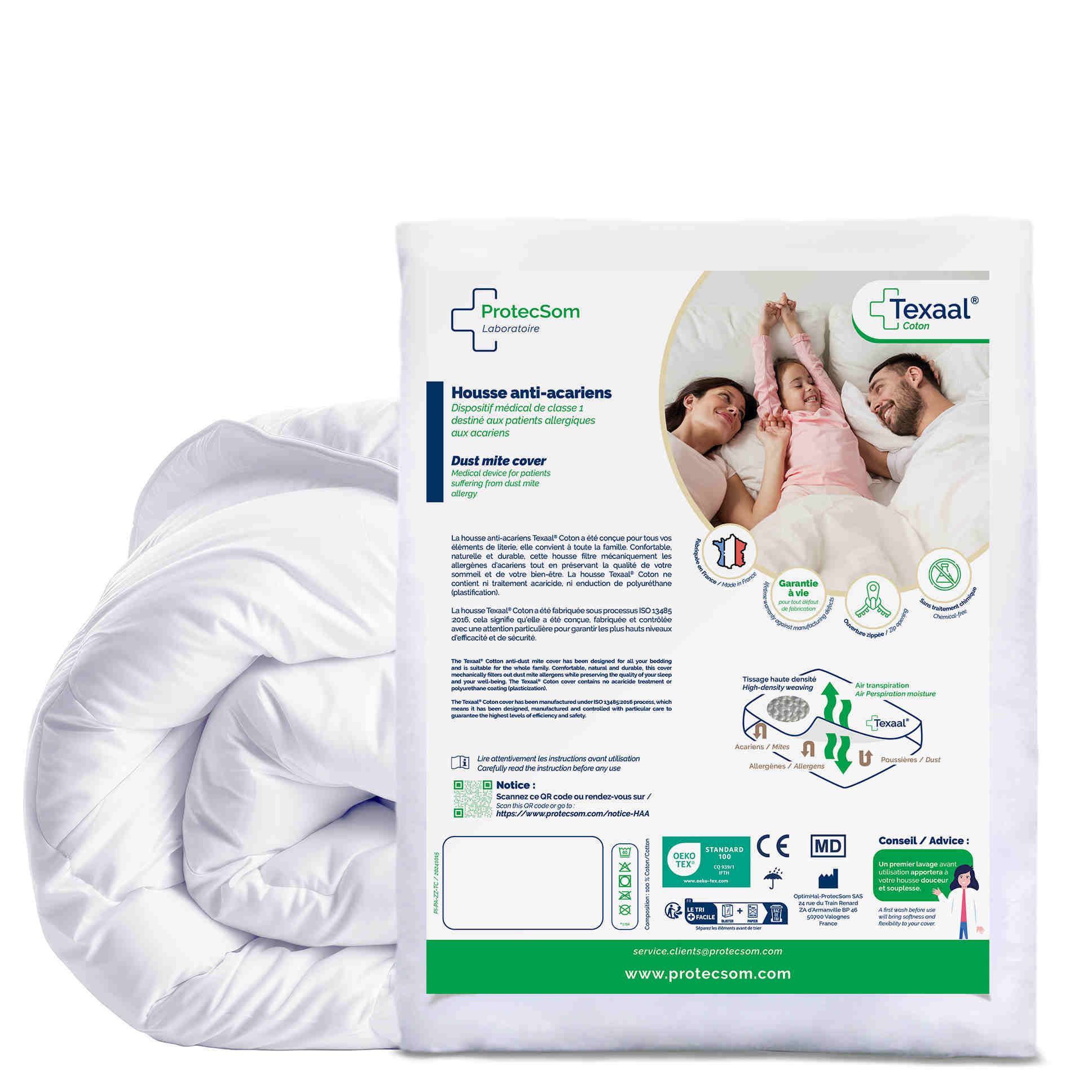 Housse anti-acariens pour couette - Texaal® Coton