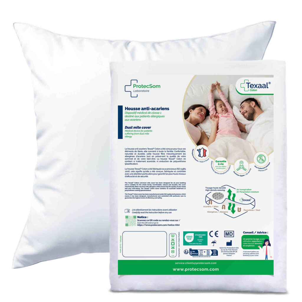 Housse anti-acariens pour oreiller - Texaal® Coton