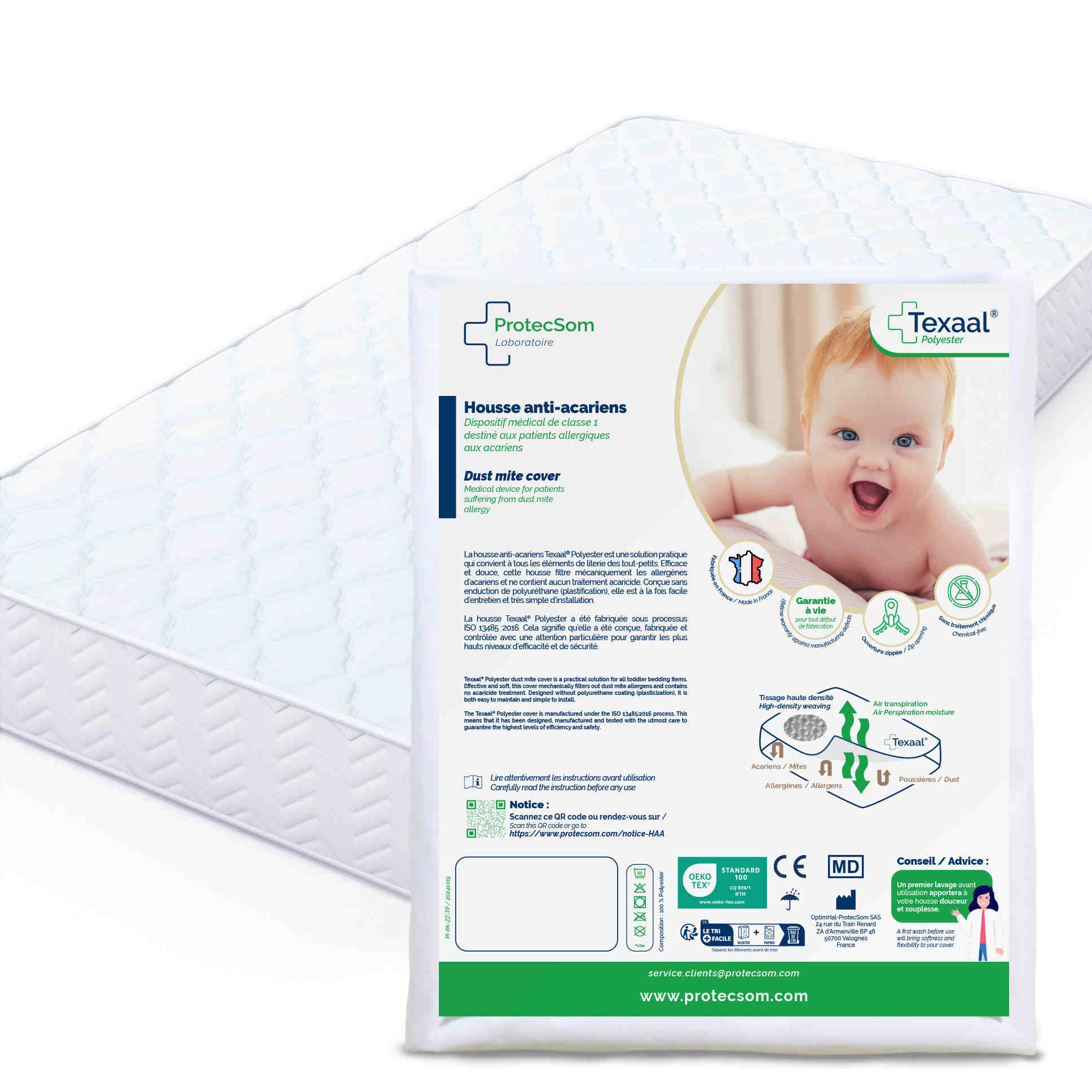 Housse anti-acariens pour matelas - Texaal® Polyester